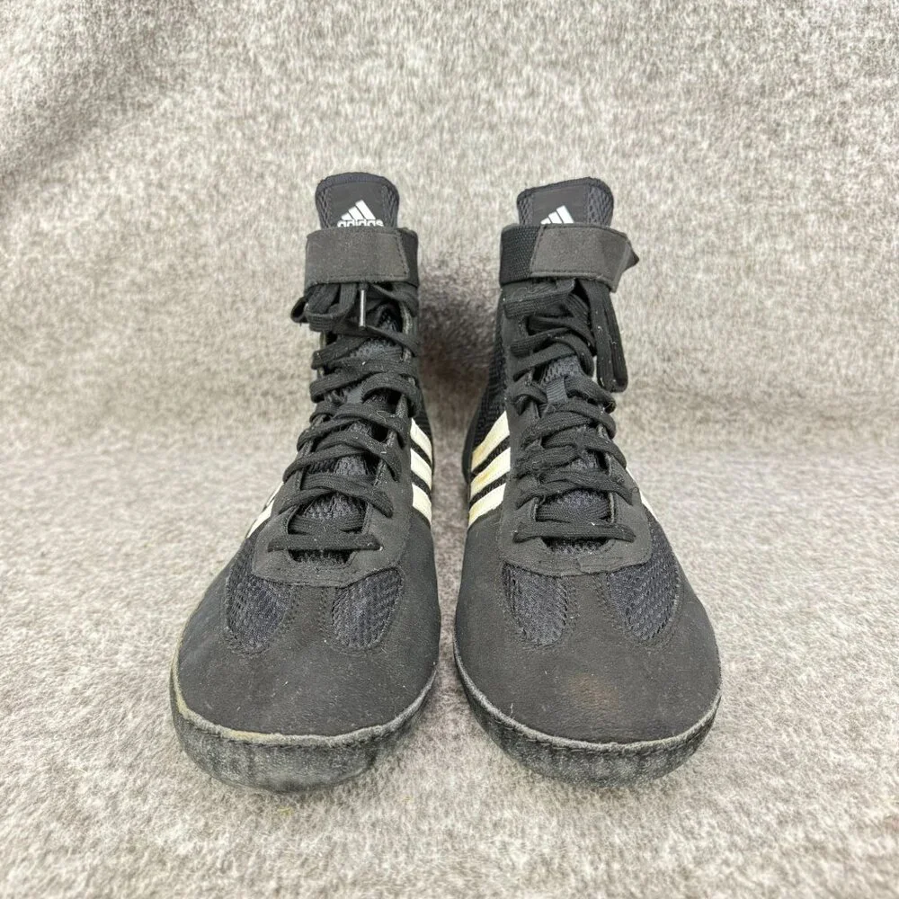 ✅ Mens 10.5 Adidas Wrestling High Top Athletic Shoes/Sneaker Black White Mesh - Picture 5 of 13